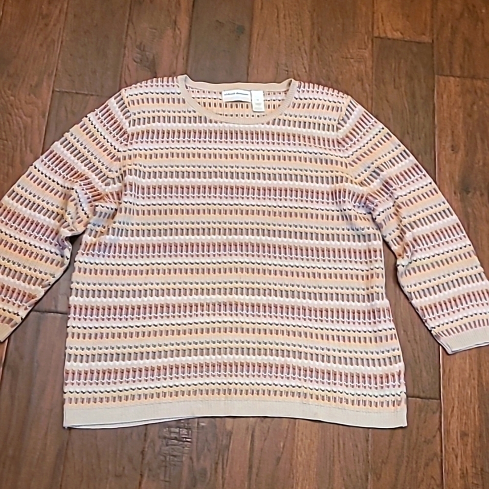Alfred Dunner women's colorful striped lightweight sweater size 2X
